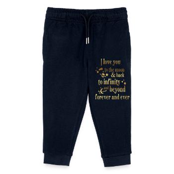 love you to the moon and back amore Flowers Women - Kids Organic Sweatpants by Stanley/Stella - navy - Front