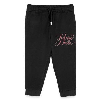 Future Novia Girlfriend Engagement Wedding Gift - Kids Organic Sweatpants by Stanley/Stella - black - Front