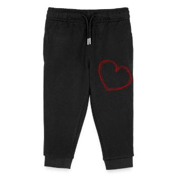 HERZ. HERZ. HEILIGER VALENTINSTAG. LIEBE. LIEBE. HERZ - Kinder Organic Jogginghose Mini Mover von Stanley/Stella - Schwarz - Vorne