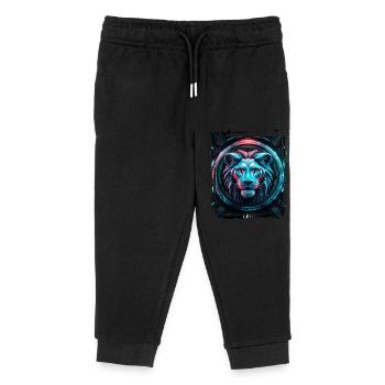 Zodiac sign Leo in cyberpunk era Future - Kids Organic Sweatpants by Stanley/Stella - black - Front