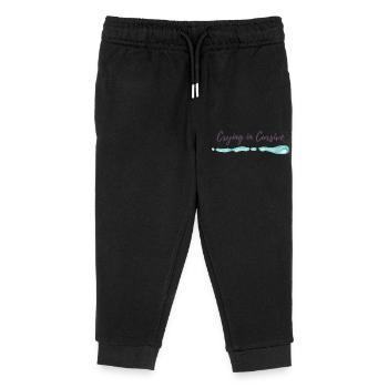 Crying in Cursive Shirt – Soft Girl Sad Aesthetic - Kids Organic Sweatpants by Stanley/Stella - black - Front