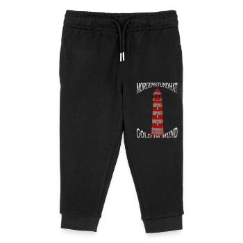 L’heure du matin a de l’or dans la bouche - Pantalon de jogging enfant bio Stanley/Stella - noir - Devant