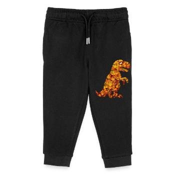 Trex Dinosaurier aus Herbstblättern Laub - Kinder Organic Jogginghose Mini Mover von Stanley/Stella - Schwarz - Vorne