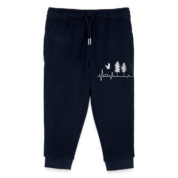 Battements de coeur aigle nature nature nature forêt arbre arbres ECG - Pantalon de jogging enfant bio Stanley/Stella - marine - Devant