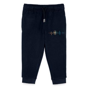 Retro Heartbeat Kompass - Kinder Organic Jogginghose Mini Mover von Stanley/Stella - Navy - Vorne