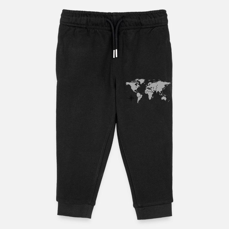 Reisender auf Weltreise - Kinder Organic Jogginghose Mini Mover von Stanley/Stella - Schwarz
