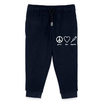 Diabetes Peace Love Insulin - Kids Organic Sweatpants by Stanley/Stella - navy - Front