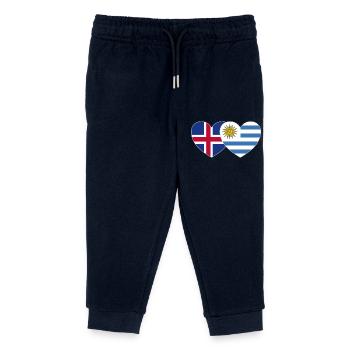 Island Uruguay Flagge Herz - Kinder Organic Jogginghose Mini Mover von Stanley/Stella - Navy - Vorne