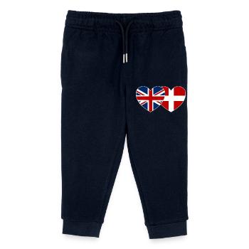 Angleterre Danemark Flag Heart - Pantalon de jogging enfant bio Stanley/Stella - marine - Devant