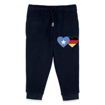 Somalia Deutschland Flagge Herz - Kinder Organic Jogginghose Mini Mover von Stanley/Stella - Navy - Vorne