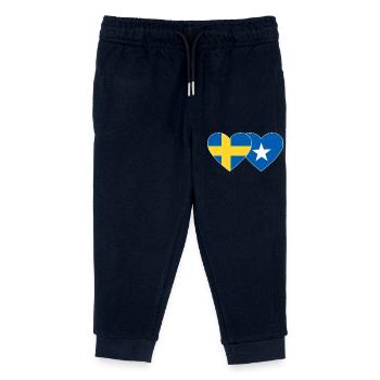 Schweden Somalia Flagge Herz - Kinder Organic Jogginghose Mini Mover von Stanley/Stella - Navy - Vorne