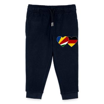 Seychelles Germany Flag Heart - Kids Organic Sweatpants by Stanley/Stella - navy - Front