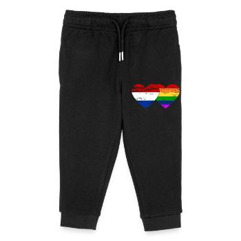 Holland Regenbogen Flagge used - Kinder Organic Jogginghose Mini Mover von Stanley/Stella - Schwarz - Vorne