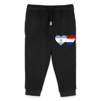 Argentinien Holland Flagge Herz - Kinder Organic Jogginghose Mini Mover von Stanley/Stella - Schwarz - Vorne