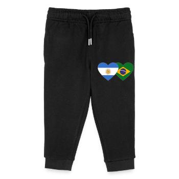 Argentinien Brasilien Flagge Herz - Kinder Organic Jogginghose Mini Mover von Stanley/Stella - Schwarz - Vorne