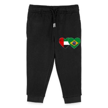 Vereinigte Arabische Emirate Brasilien Flagge Herz - Kinder Organic Jogginghose Mini Mover von Stanley/Stella - Schwarz - Vorne