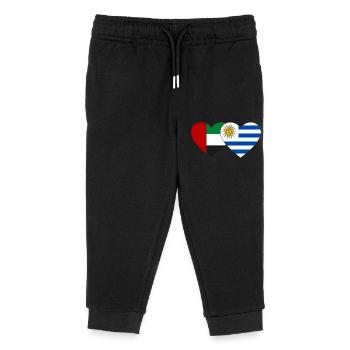United Arab Emirates Uruguay Flag Heart - Kids Organic Sweatpants by Stanley/Stella - black - Front