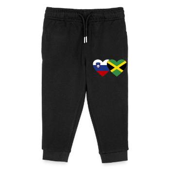 Slowenien Jamaika Flagge Herz - Kinder Organic Jogginghose Mini Mover von Stanley/Stella - Schwarz - Vorne
