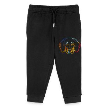 Hund Dackel - Kinder Organic Jogginghose Mini Mover von Stanley/Stella - Schwarz - Vorne