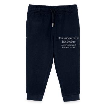 Das Runde Muss Ins Eckige - Kinder Organic Jogginghose Mini Mover von Stanley/Stella - Navy - Vorne