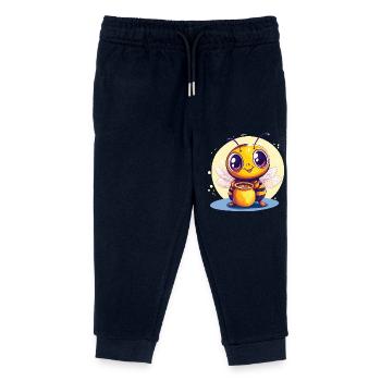 Honigbiene mit Topf - Kinder Organic Jogginghose Mini Mover von Stanley/Stella - Navy - Vorne