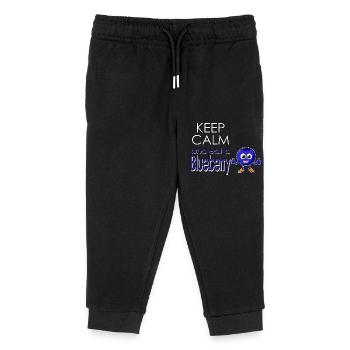 Keep calm and eat a blueberry - Blaubeere essen - Kinder Organic Jogginghose Mini Mover von Stanley/Stella - Schwarz - Vorne
