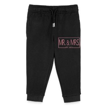 Mr. & Mrs. Est. 2023 - Männer & Frauen Hochzeitsgeschenk - Kinder Organic Jogginghose Mini Mover von Stanley/Stella - Schwarz - Vorne