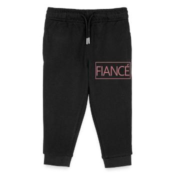 Fiancé Matching Engagement Gift Groom's Wedding - Kids Organic Sweatpants by Stanley/Stella - black - Front