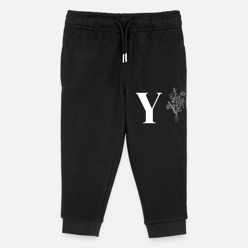 Minimalistische Blumen - Kinder Organic Jogginghose Mini Mover von Stanley/Stella - Schwarz