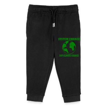 system change not climate change - Kids Organic Sweatpants by Stanley/Stella - black - Front