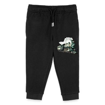 Polygonale Pracht: Die kunstvolle Dampflok - Kinder Organic Jogginghose Mini Mover von Stanley/Stella - Schwarz - Vorne