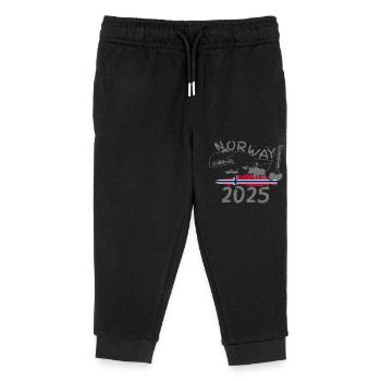 Norway 2025 Ling with Mountains and Moose Fishing - Kids Organic Sweatpants by Stanley/Stella - black - Front
