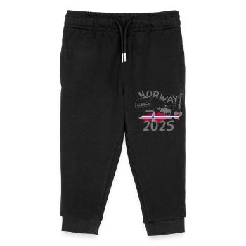 Norwegen 2025 Seelachs mit Bergen und Elch Angeln - Kinder Organic Jogginghose Mini Mover von Stanley/Stella - Schwarz - Vorne