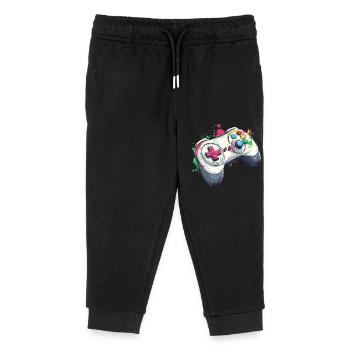 Manettes de jeux vidéo pour les joueurs - Pantalon de jogging enfant bio Stanley/Stella - noir - Devant