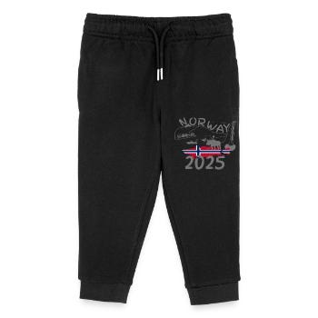 Norway 2025 hake with mountains and moose fishing - Kids Organic Sweatpants by Stanley/Stella - black - Front