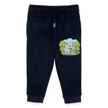 ELEFANTEN, FREUDE AUF SCHRITT UND TRITT - Kinder Organic Jogginghose Mini Mover von Stanley/Stella - Navy - Vorne