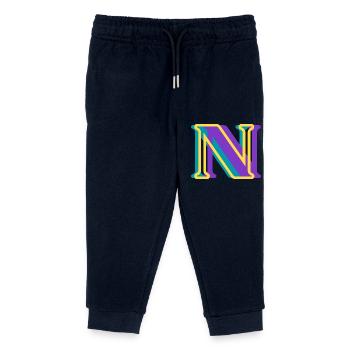 Mehrfarbiger Buchstabe n - Kinder Organic Jogginghose Mini Mover von Stanley/Stella - Navy - Vorne