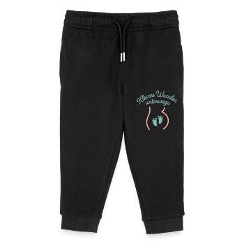 Little miracle on the way – Sweet pregnancy d - Kids Organic Sweatpants by Stanley/Stella - black - Front