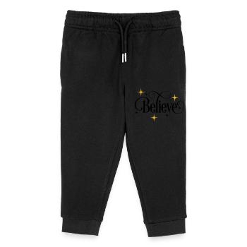 Glauben - Kinder Organic Jogginghose Mini Mover von Stanley/Stella - Schwarz - Vorne