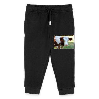 Kuh Poster - Kinder Organic Jogginghose Mini Mover von Stanley/Stella - Schwarz - Vorne