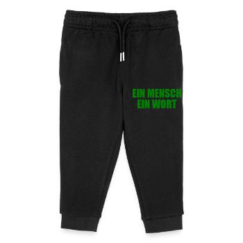 ein mensch ein wort - Kinder Organic Jogginghose Mini Mover von Stanley/Stella - Schwarz - Vorne