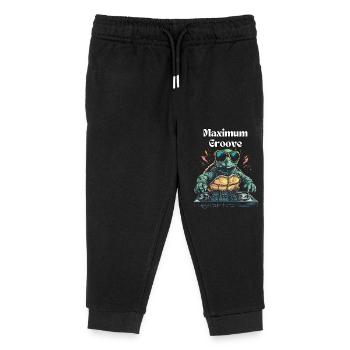 Maximum Groove - Cool DJ turtle - Kids Organic Sweatpants by Stanley/Stella - black - Front
