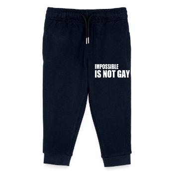 impossible is not gay - Kids Organic Sweatpants by Stanley/Stella - navy - Front