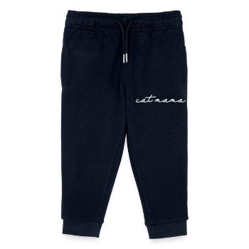 Cat Mama - Cute Cat Lover Mom Cat Owner Gift - Kids Organic Sweatpants by Stanley/Stella - navy - Front