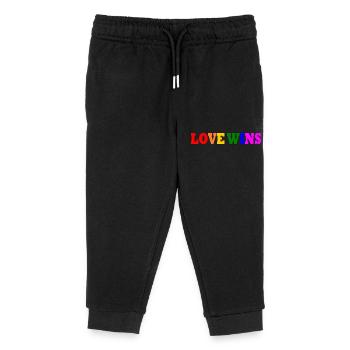 Love wins - Kinder Organic Jogginghose Mini Mover von Stanley/Stella - Schwarz - Vorne