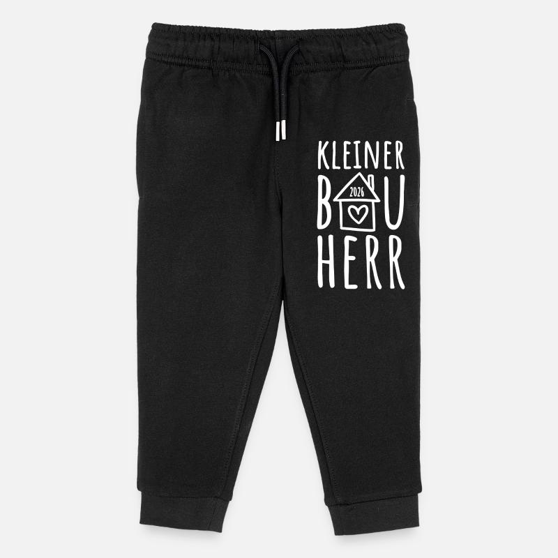 Kleiner Bauherr 2026 - Kinder Organic Jogginghose Mini Mover von Stanley/Stella - Schwarz