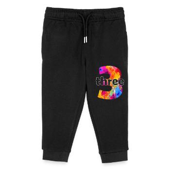 TROIS GARÇONS DE 3 ANS 3E ANNIVERSAIRE - Pantalon de jogging enfant bio Stanley/Stella - noir - Devant