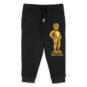 Manneken pis Brussels gold - Pantalon de jogging enfant bio Stanley/Stella - noir - Devant