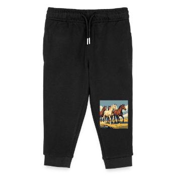 Quarter Horse Herd - Kids Organic Sweatpants by Stanley/Stella - black - Front