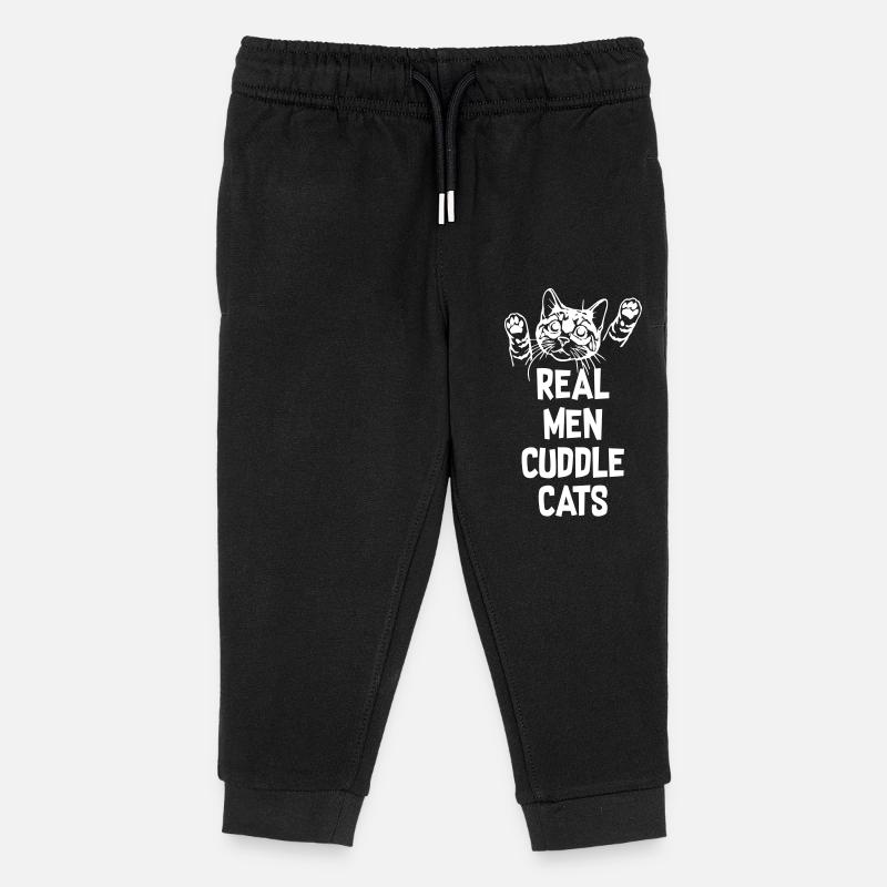 Real Man Cuddle Cats - Kinder Organic Jogginghose Mini Mover von Stanley/Stella - Schwarz